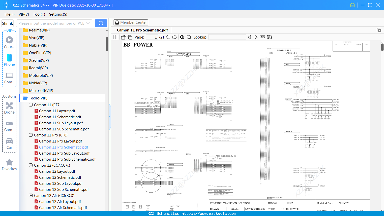 Tecno Camon 11 Pro Schematic
